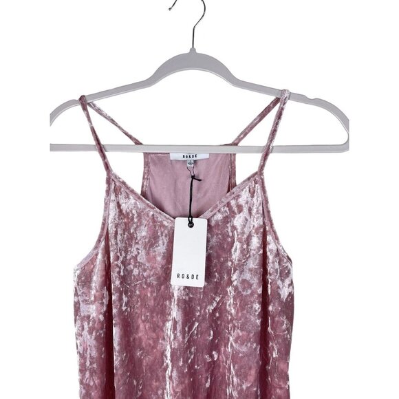 Ro&De Velvet Tank Top Burnout Pink S feminine fairy coquette - Picture 2 of 8